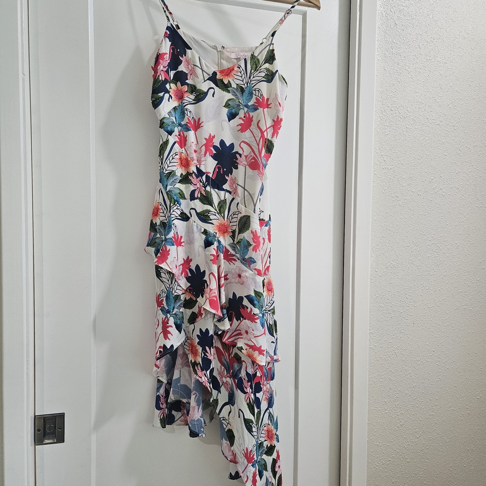 Parker Floral Print Dress with Green and Blue Accents
